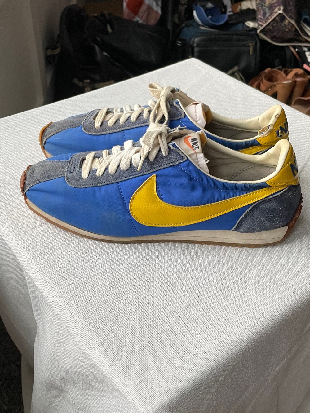 Vintage 1970s Nike Waffle Trainers! Men’s Blue & Yellow Retro size 10.5 Sneakers